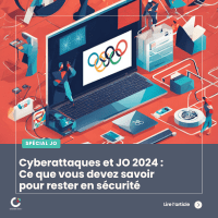 Cyberattaques et JO 2024 - Miniature Article représentant un ordinateur avec le logo des JO